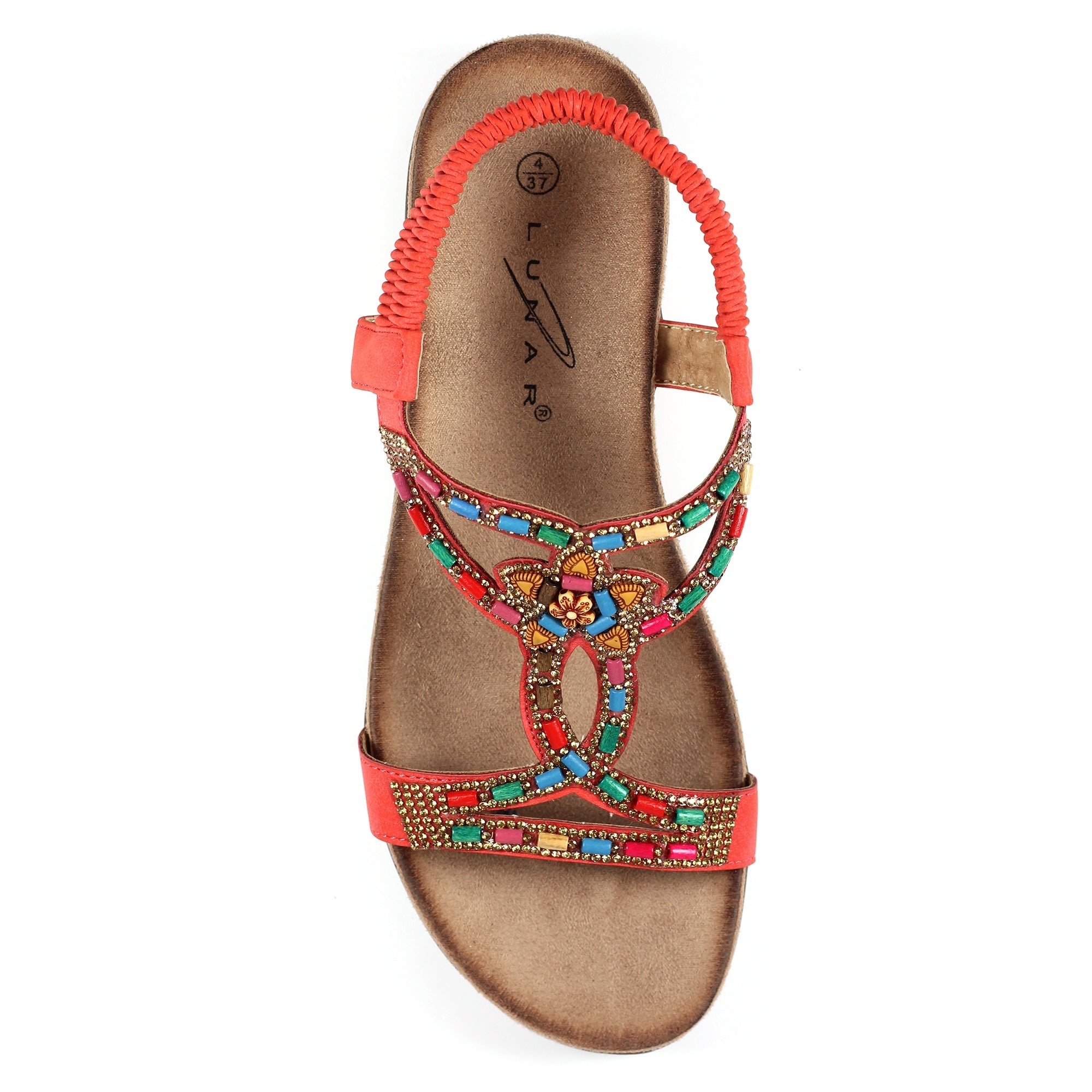 Mariella Orange Beaded Sandal