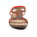 Mariella Orange Beaded Sandal