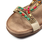 Mariella Beige Beaded Sandal