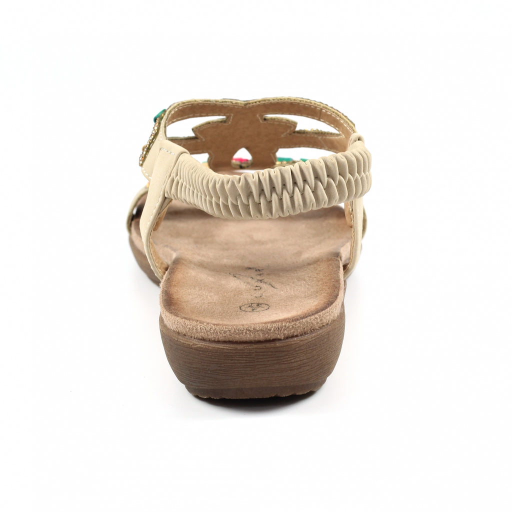 Mariella Beige Beaded Sandal