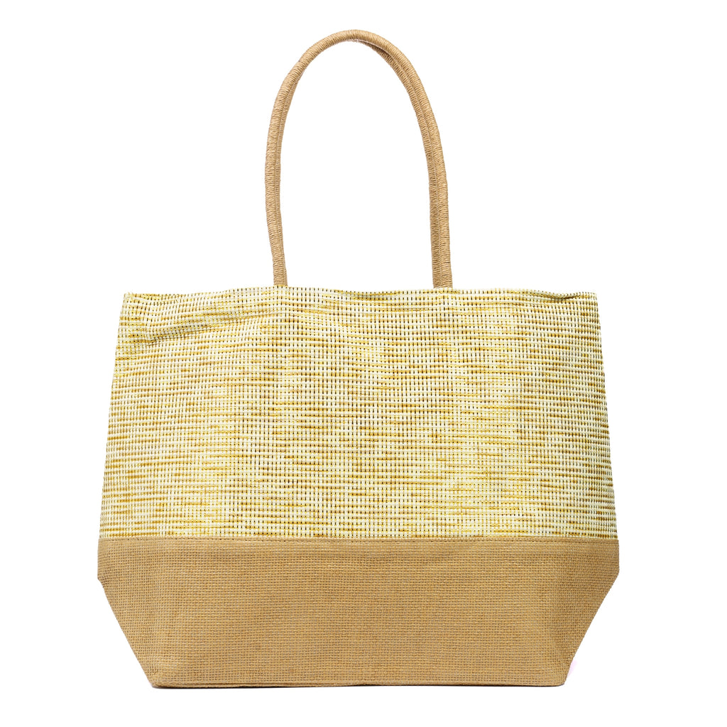 Joleen Beige Two Tone Beach Bag