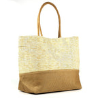Joleen Beige Two Tone Beach Bag