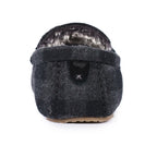 Mens Lumber Check Felt Moccasin Slipper