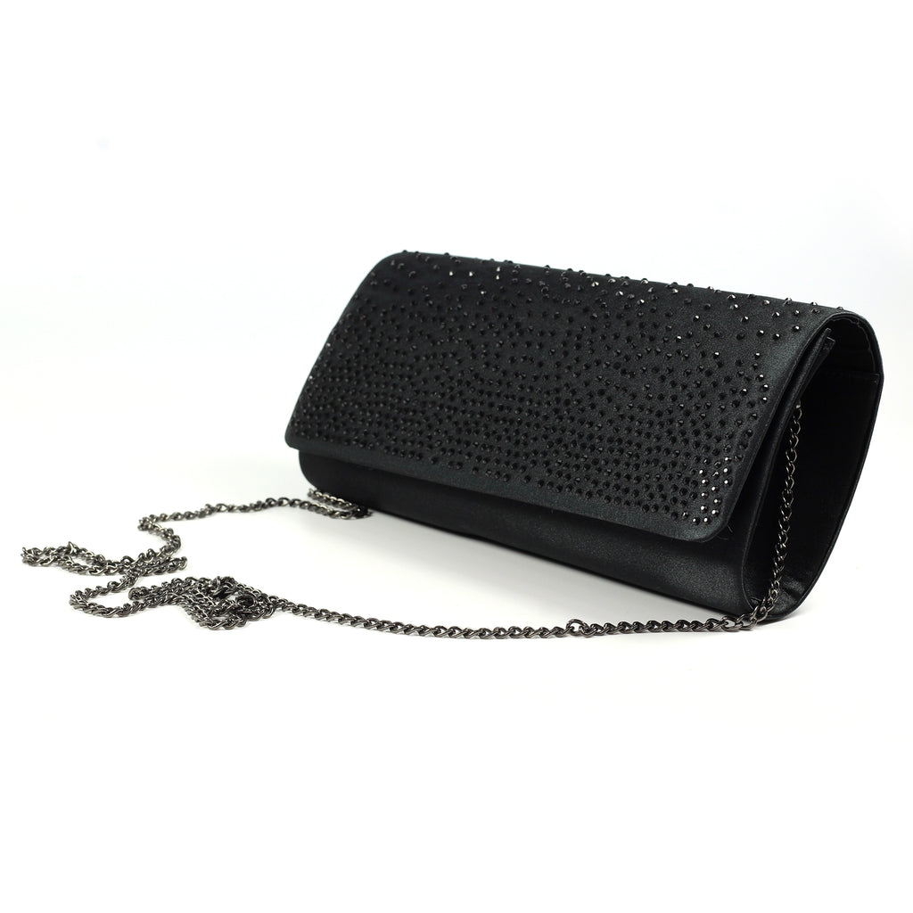 Lucia Black Satin Bag