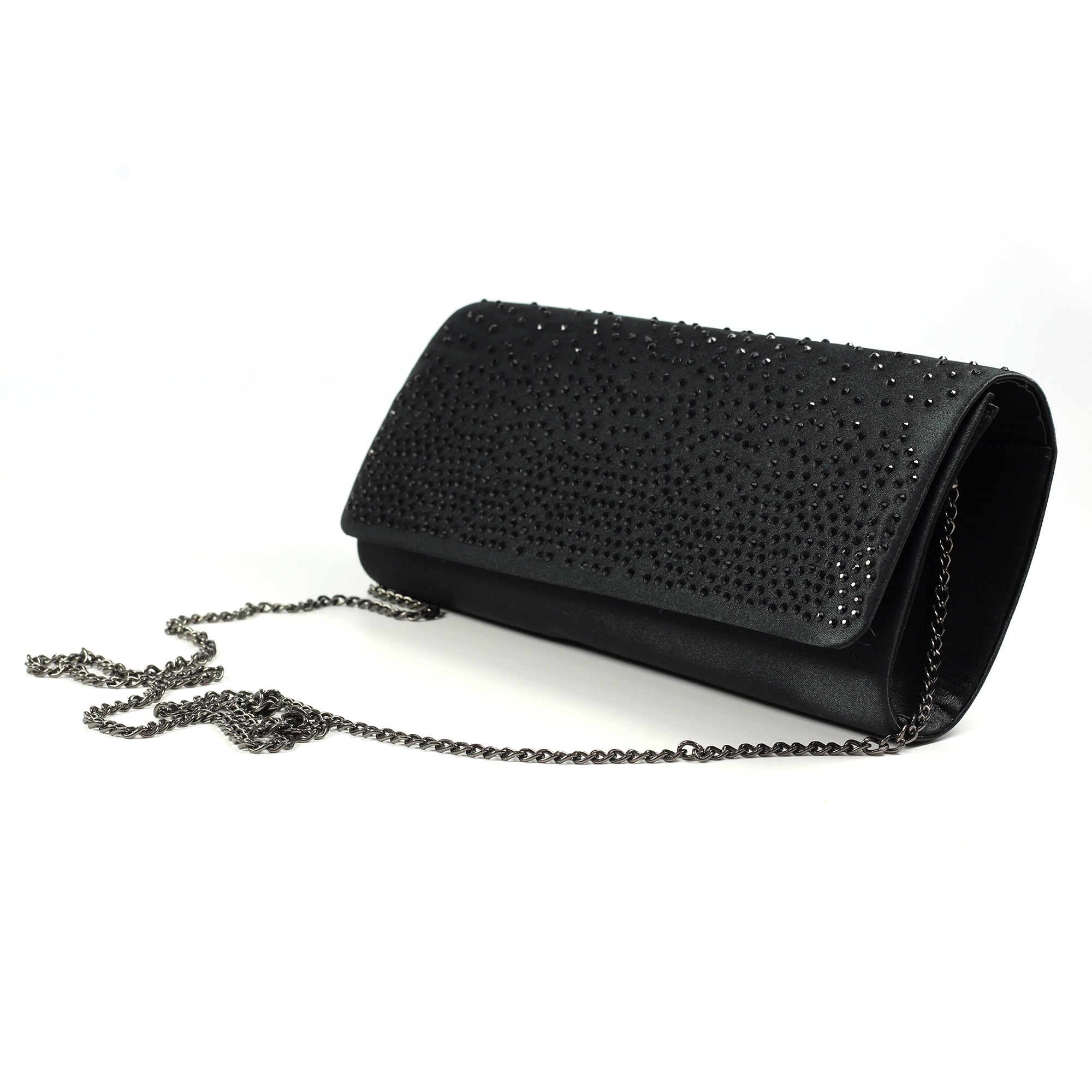 Lucia Black Satin Bag