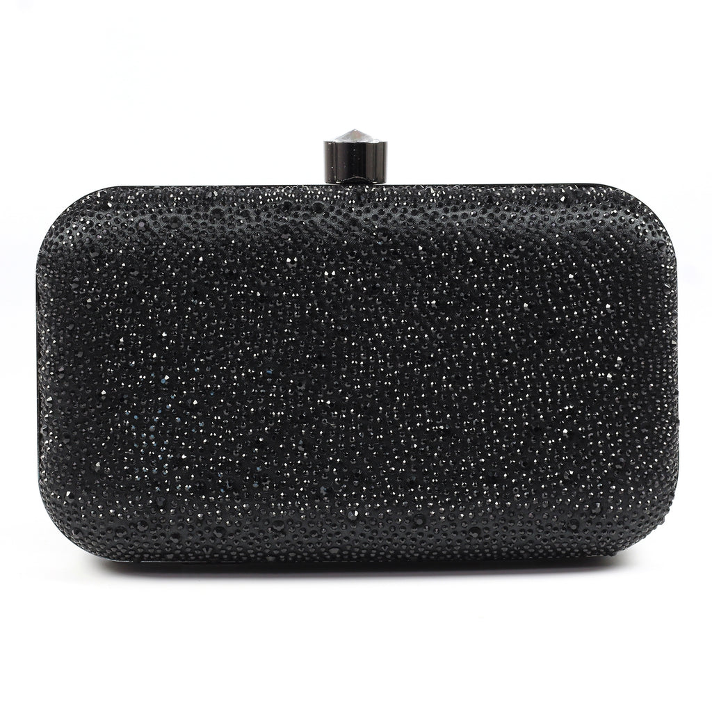 Regal Black Gemstone Clutch