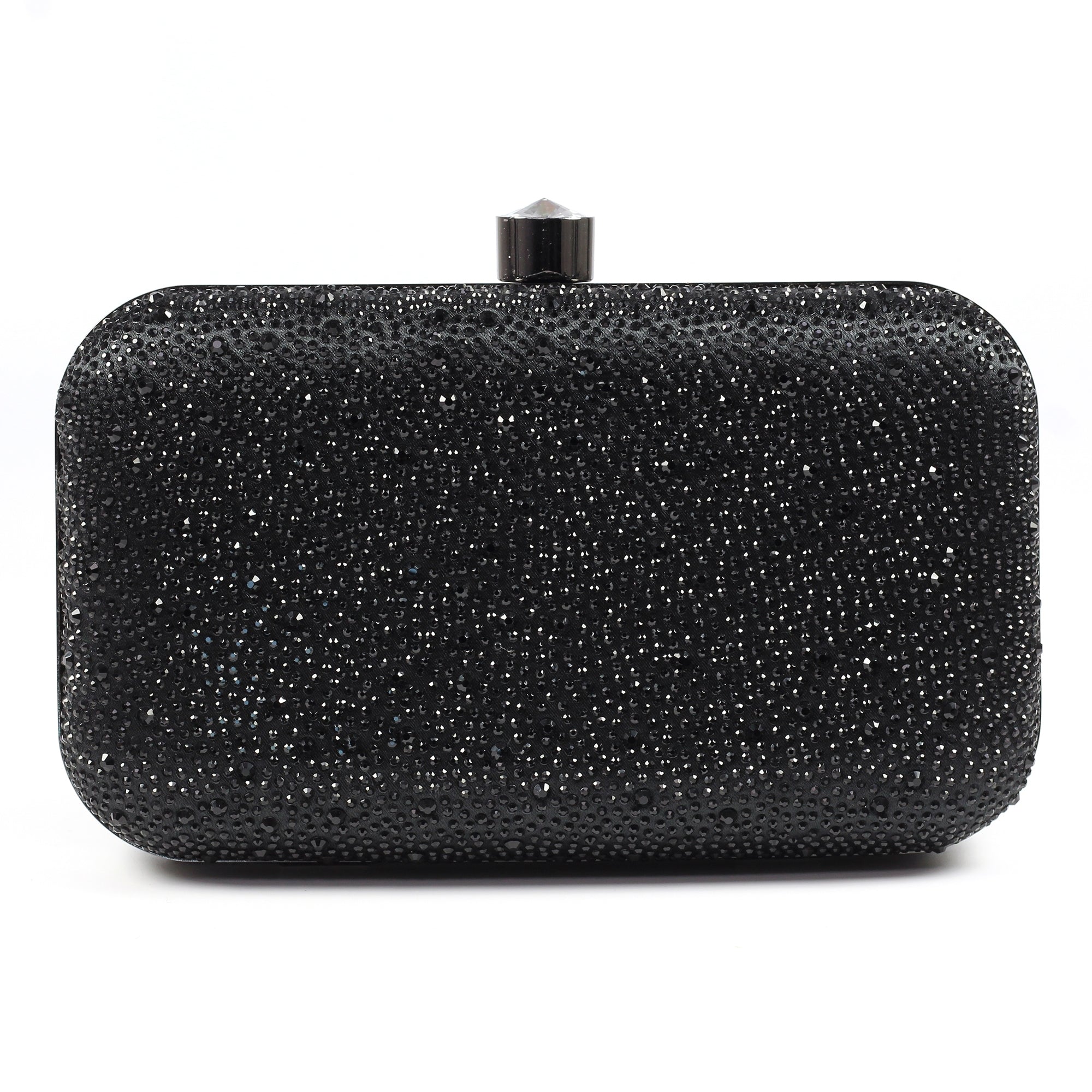 Regal Black Gemstone Clutch