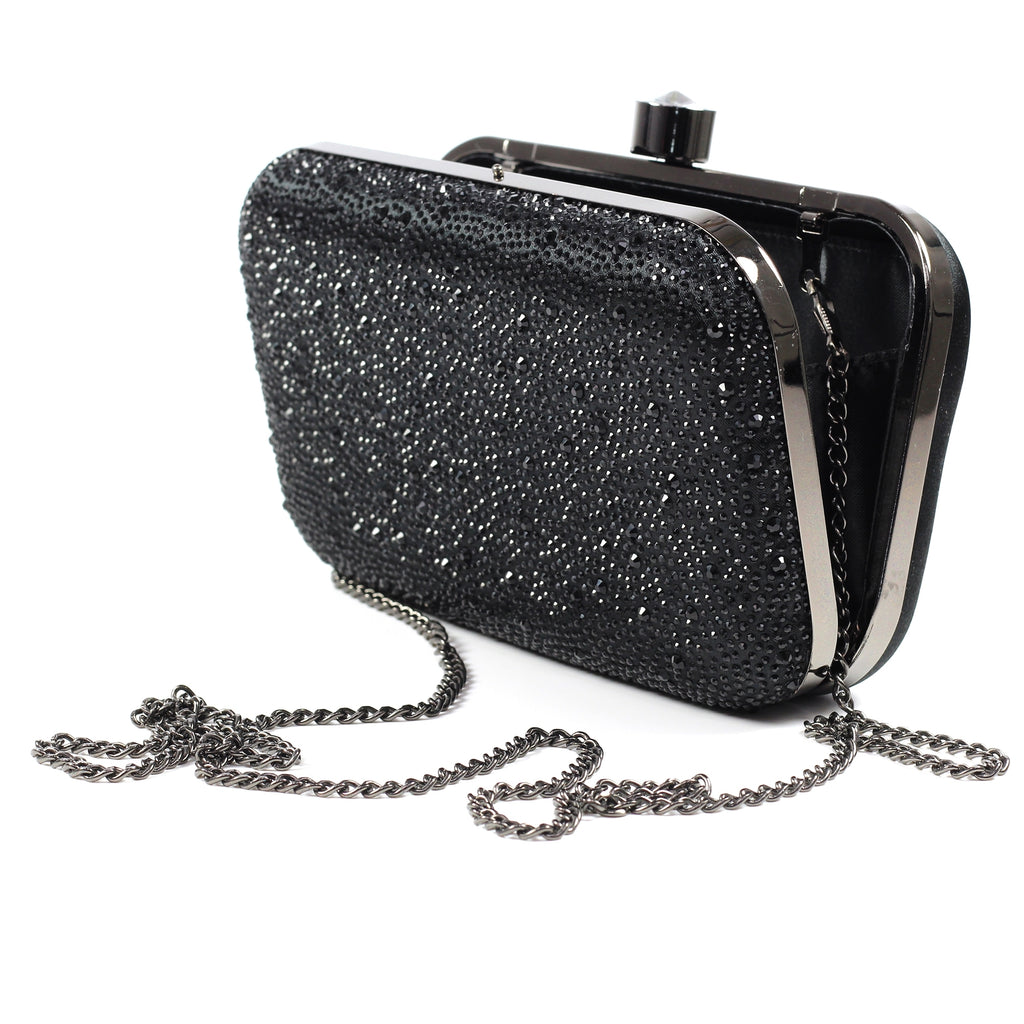 Regal Black Gemstone Clutch