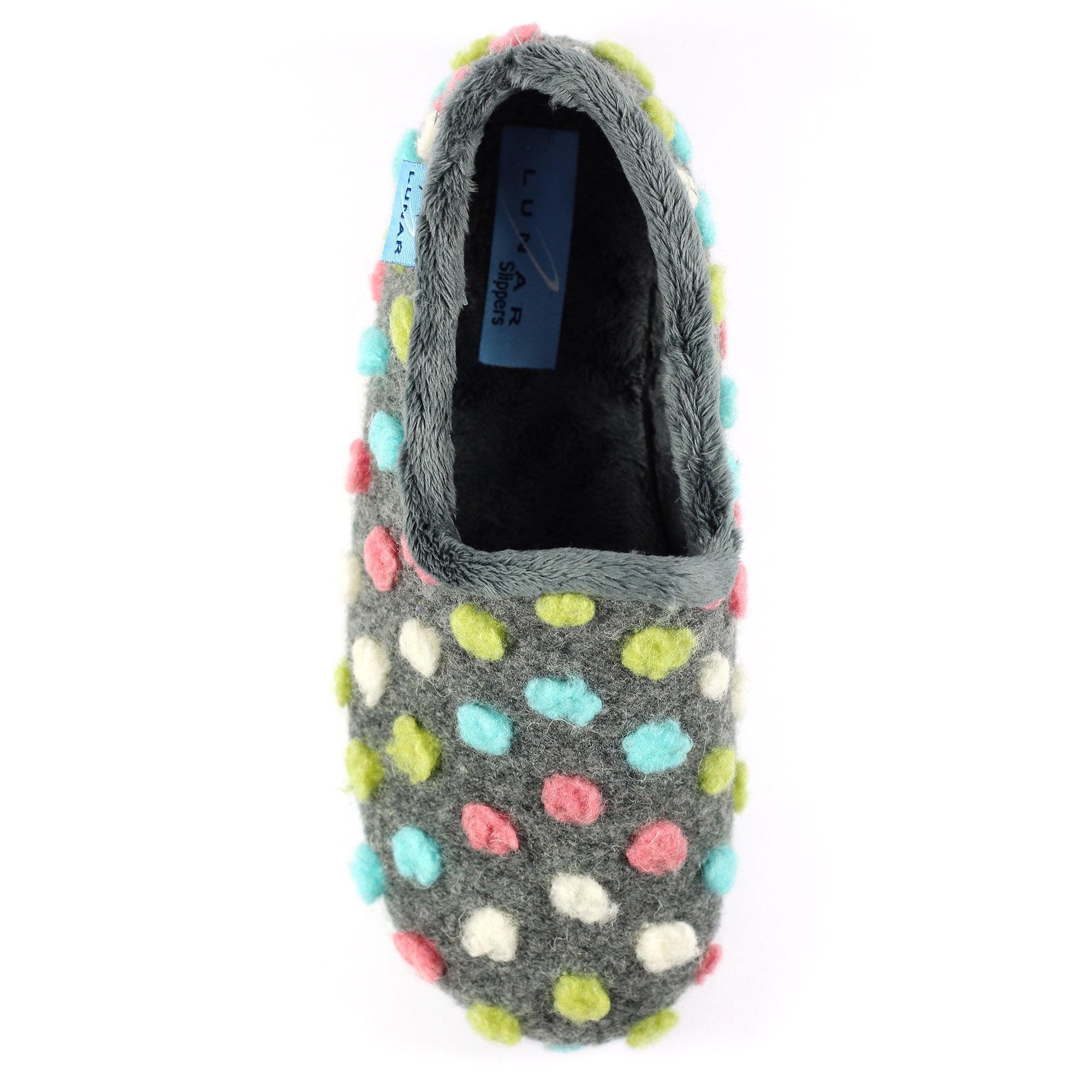 Helix Grey Polka Dot Slipper