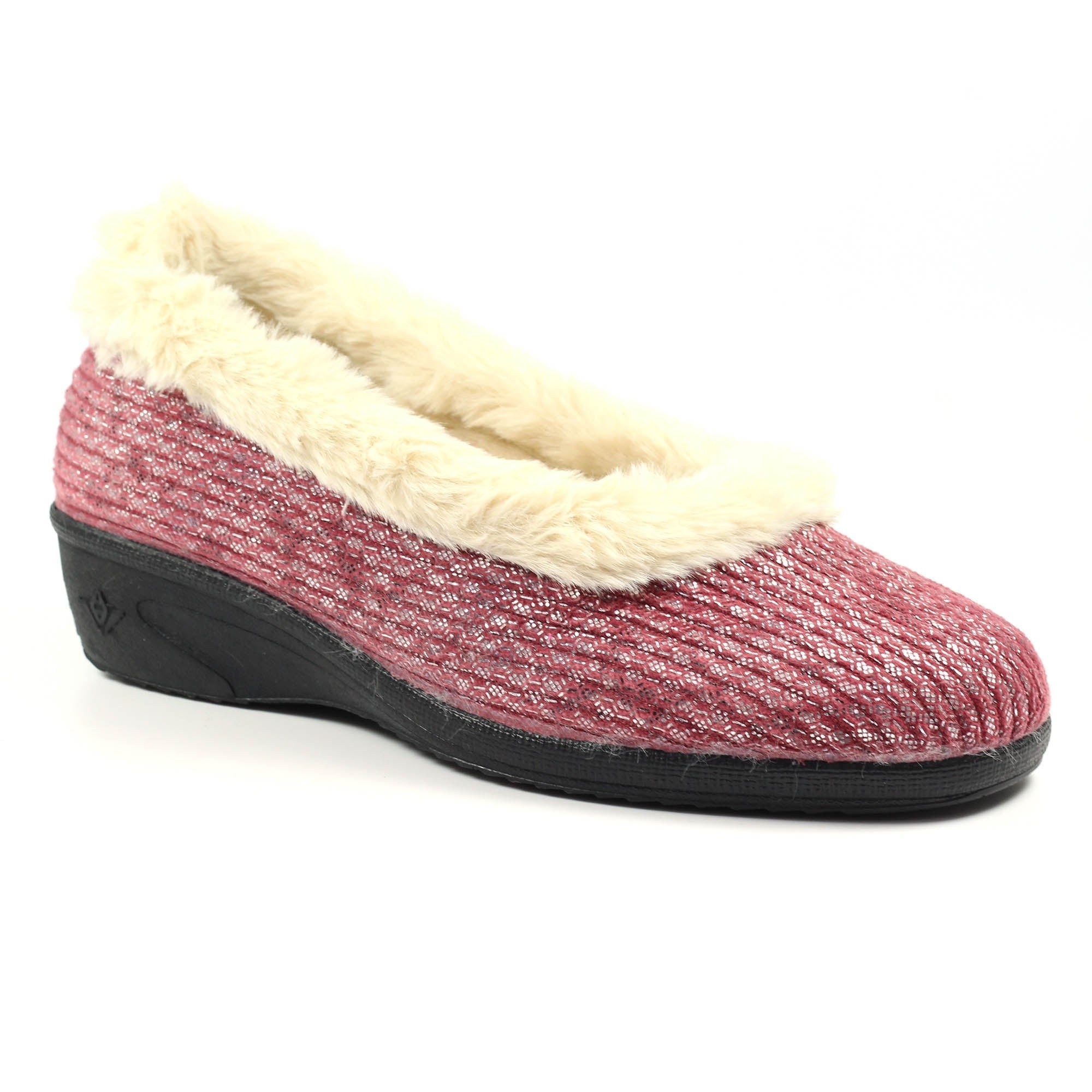 Marlene Burgundy Wedge Slipper