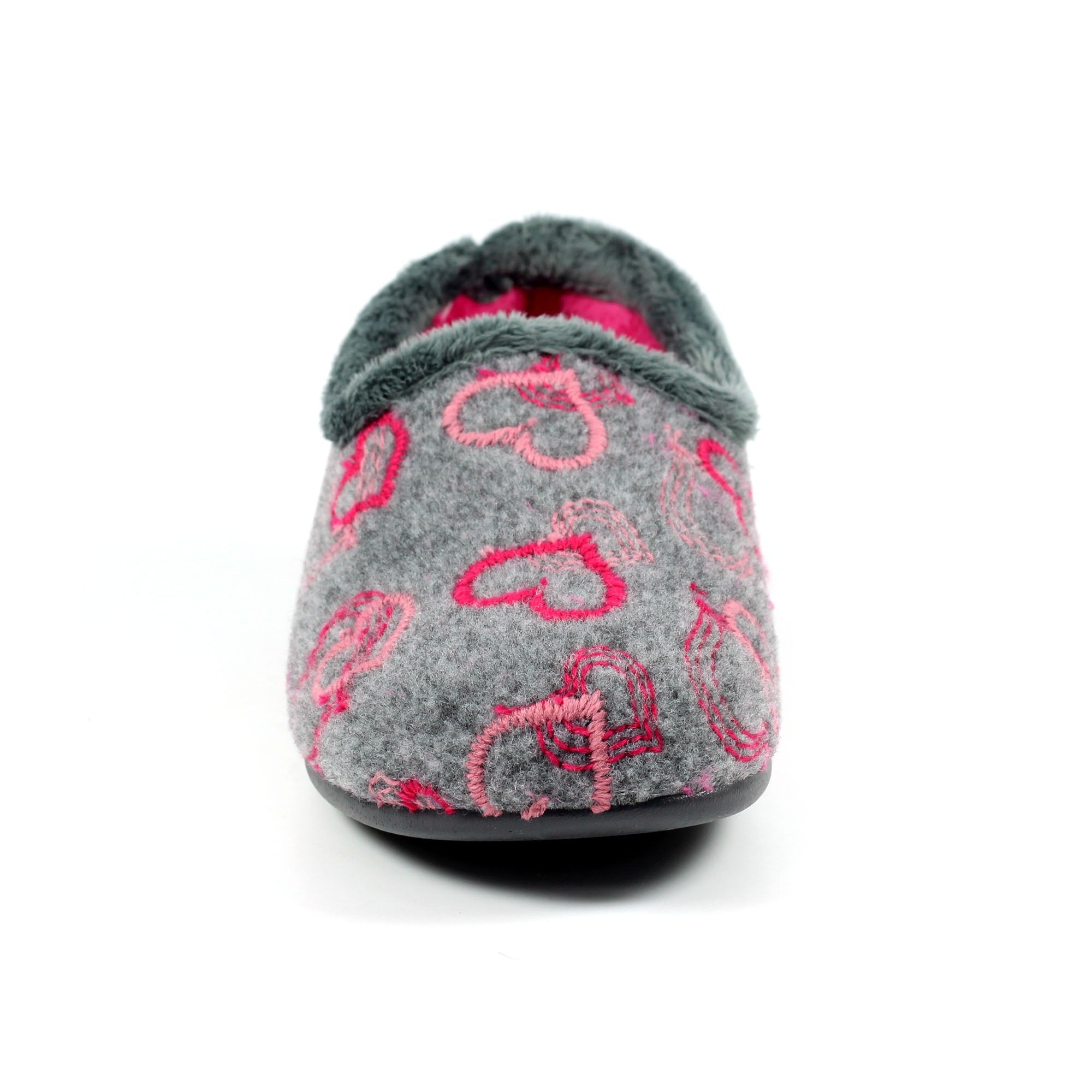 Jolly Grey Heart Full Slipper