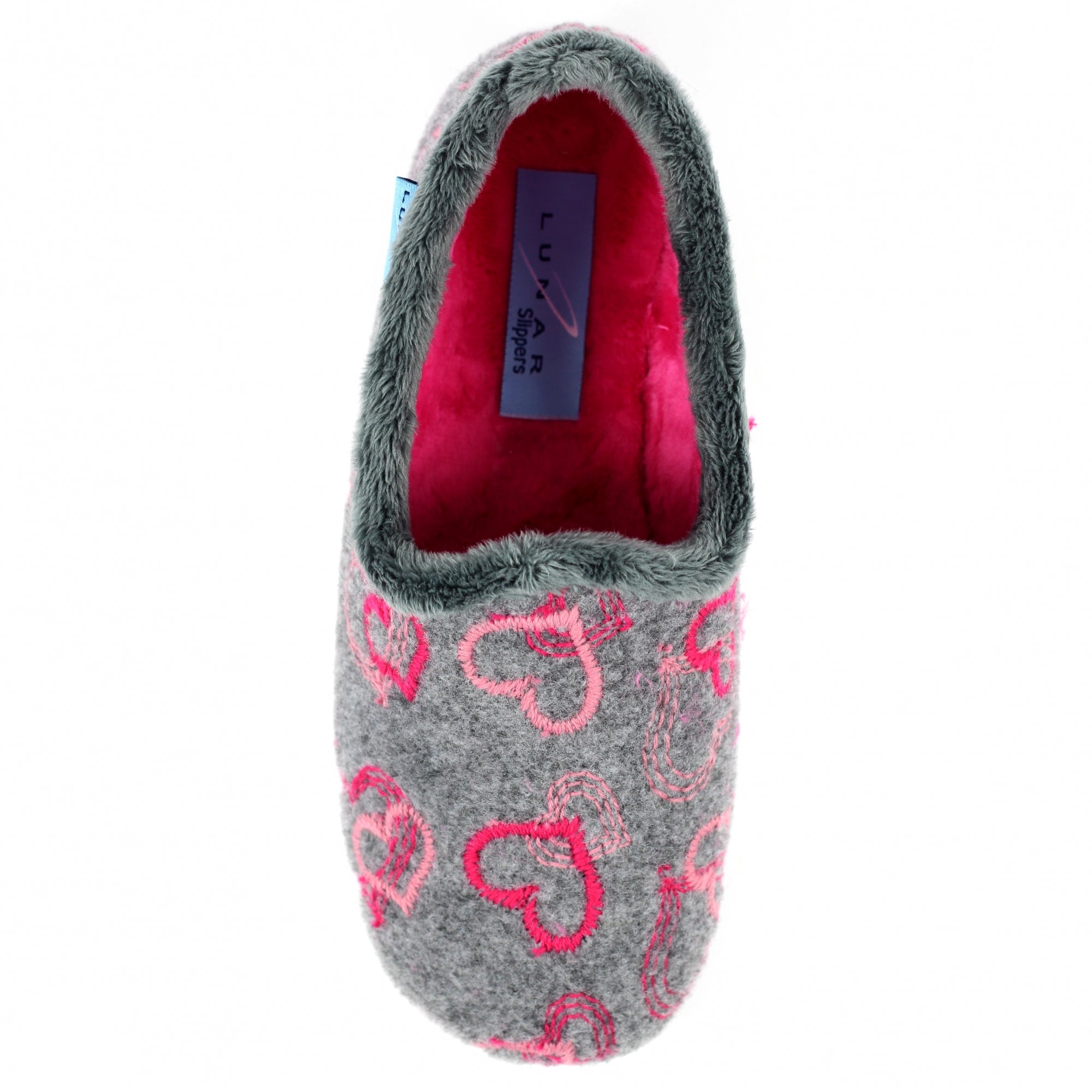 Jolly Grey Heart Full Slipper