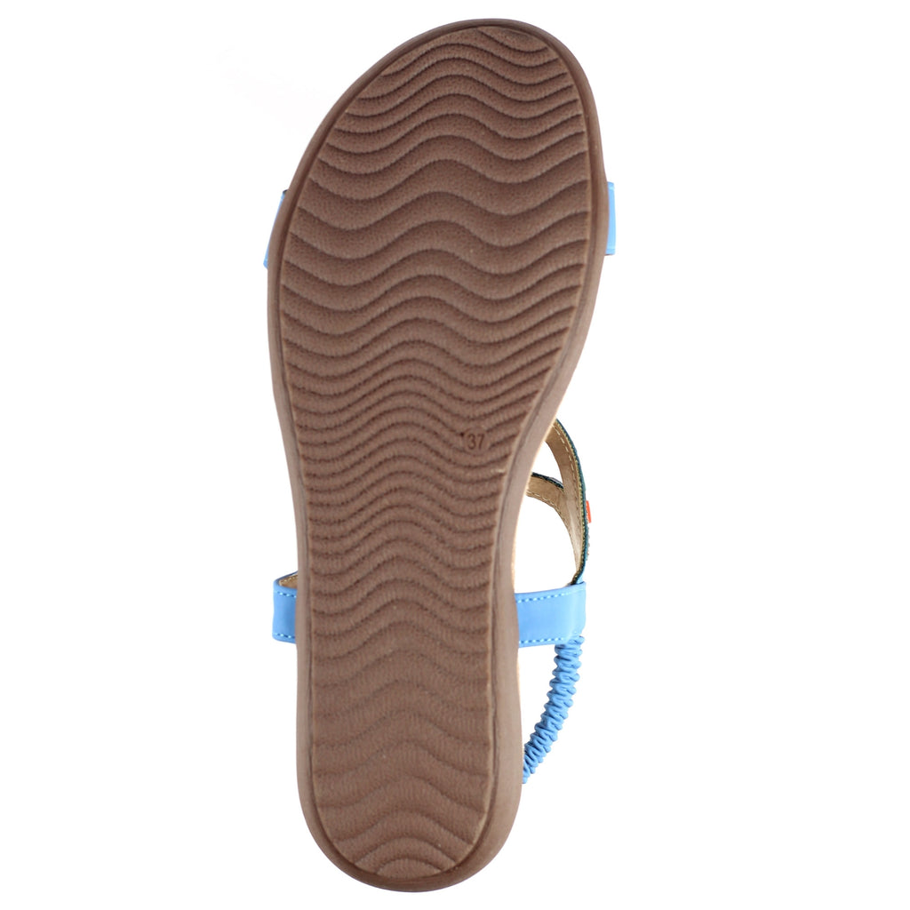 Mariella Blue Beaded Sandal