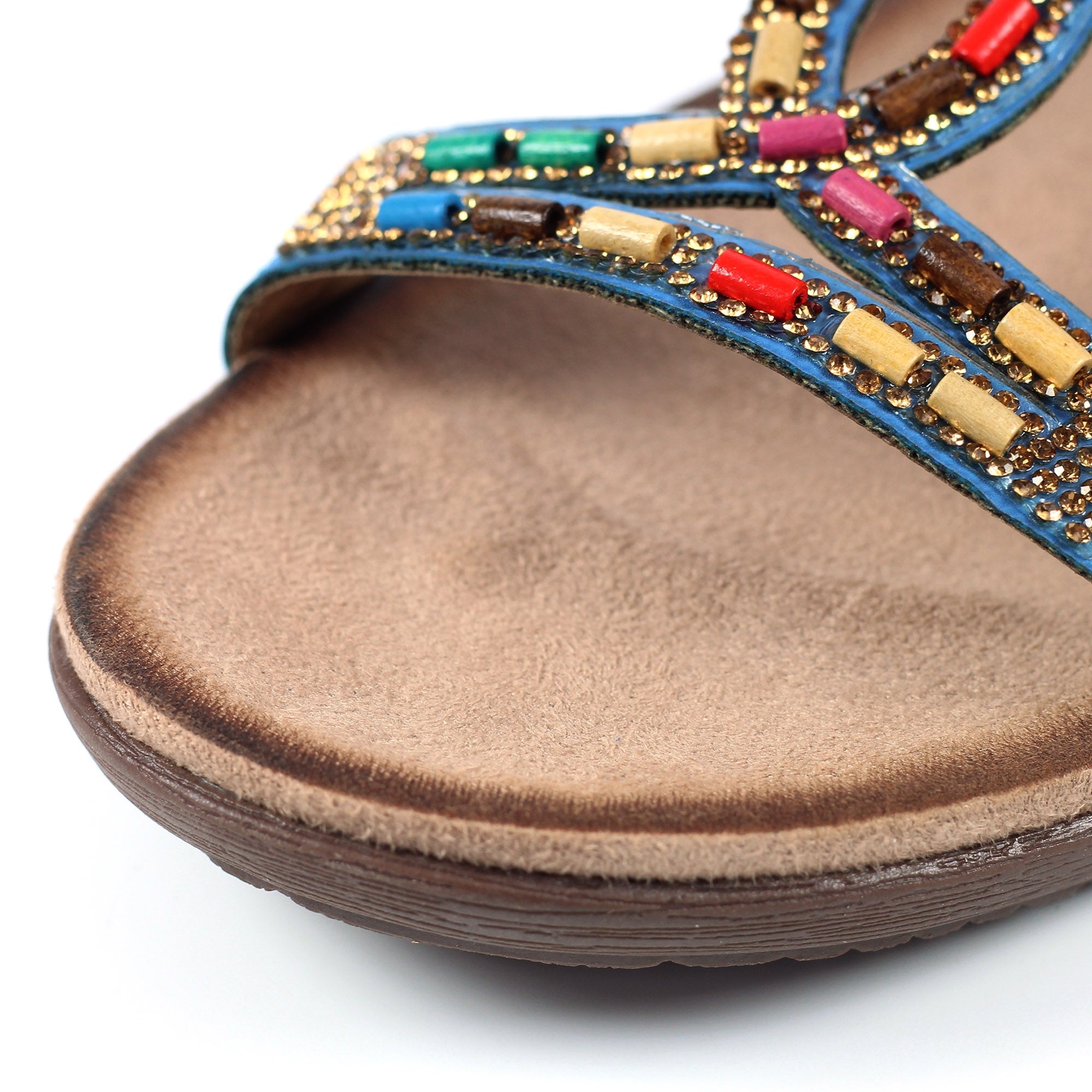 Mariella Blue Beaded Sandal