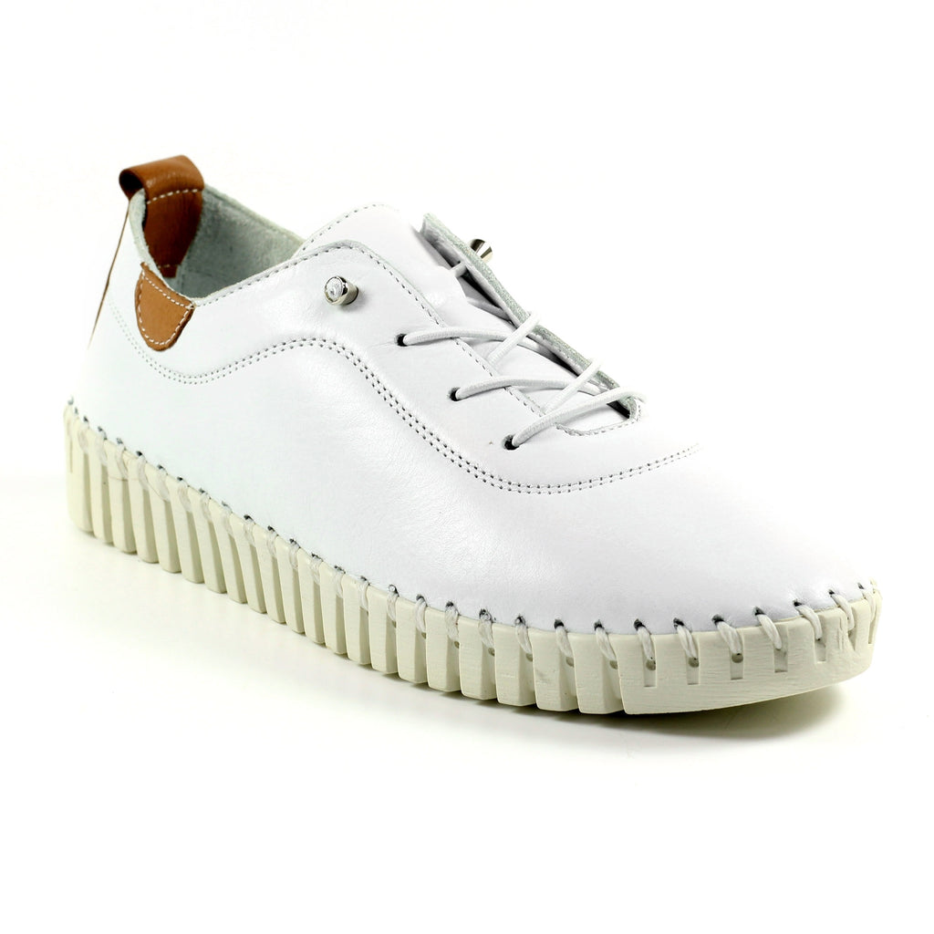 Flamborough White Leather Shoe