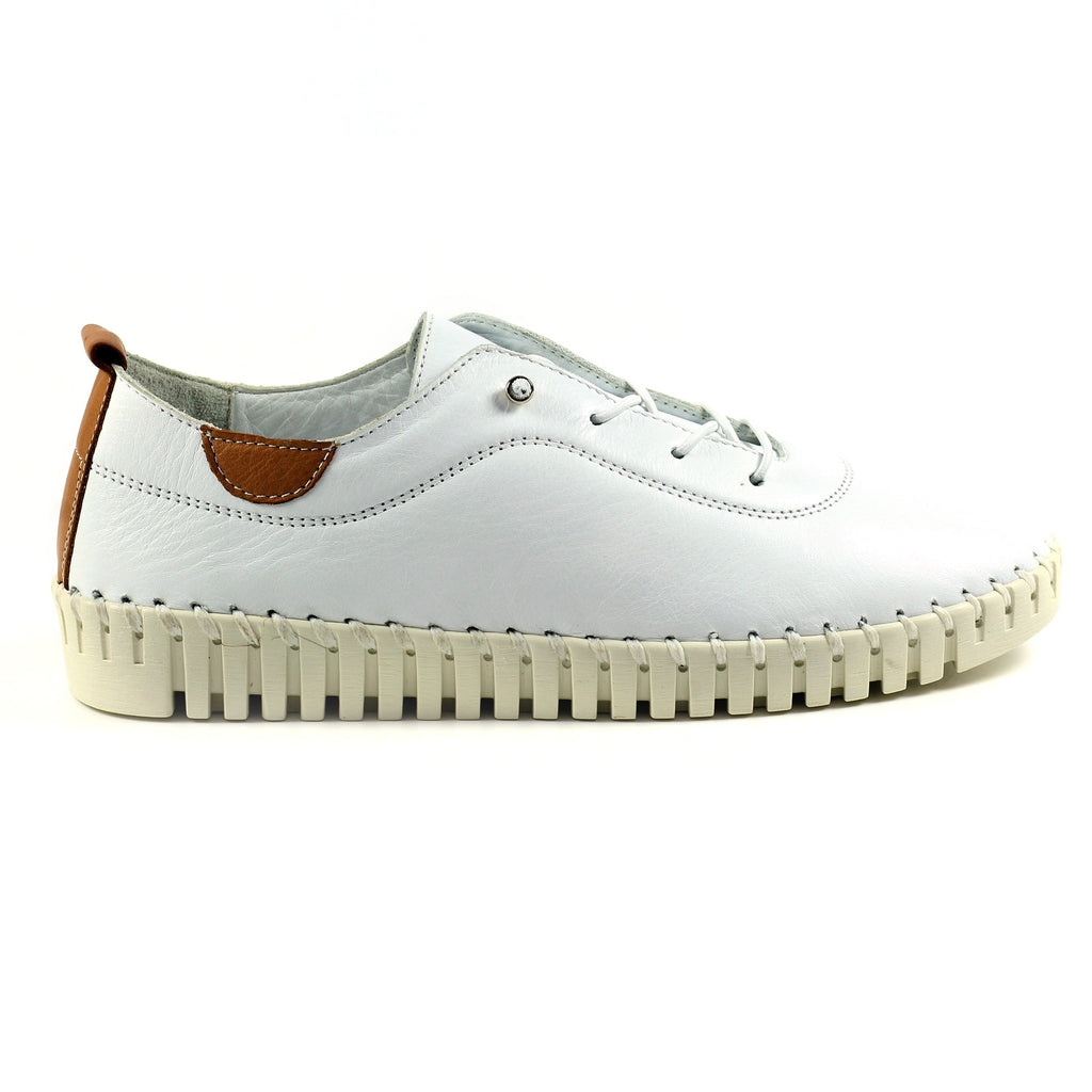 Flamborough White Leather Shoe