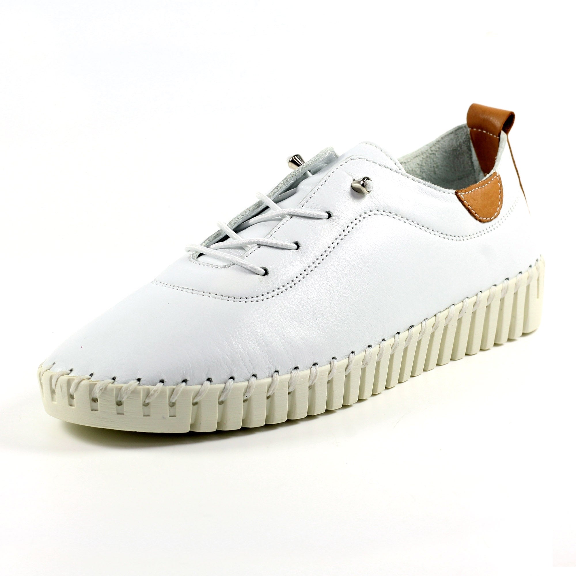 Flamborough White Leather Shoe