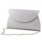 Sariyah Silver Glitter Clutch Bag