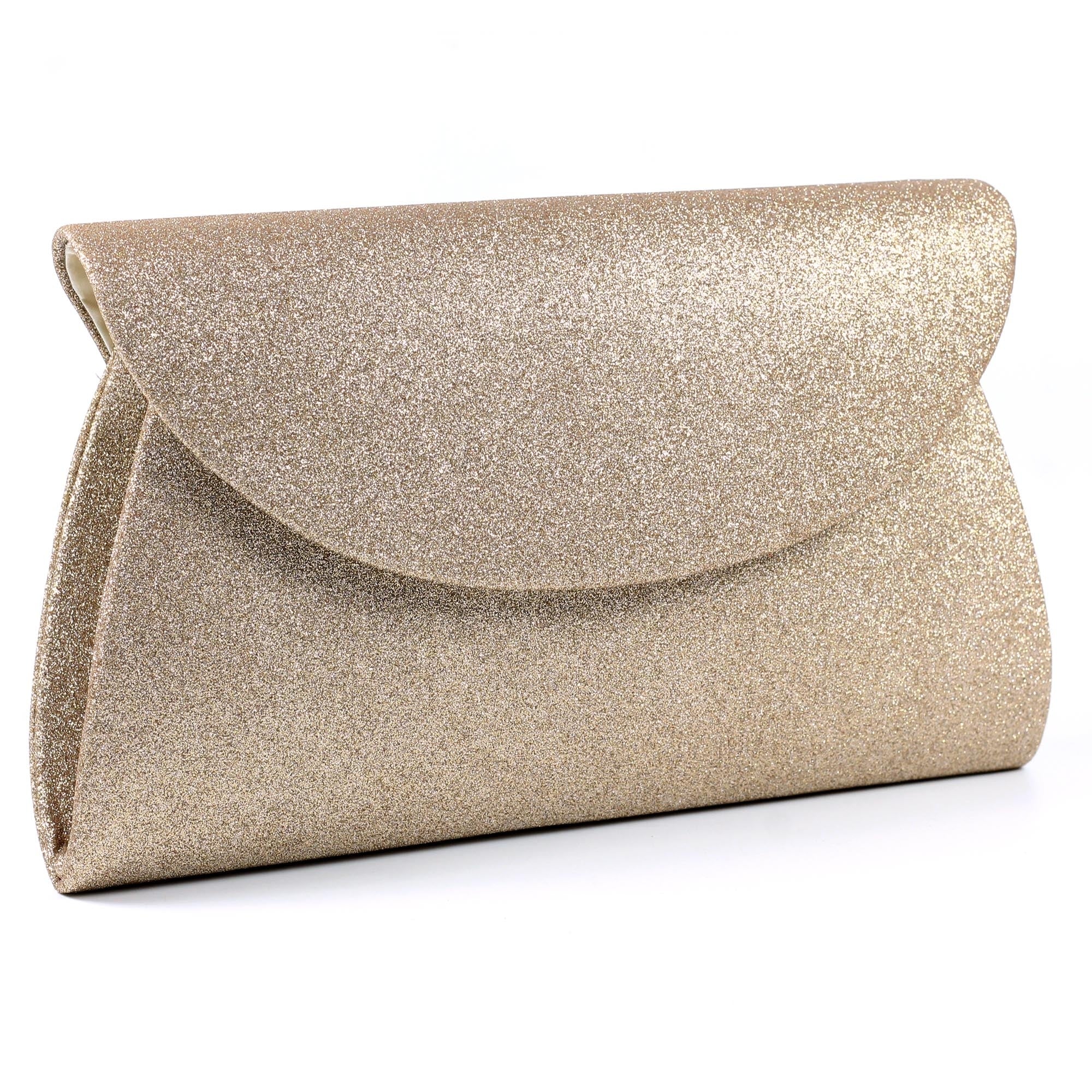 Sariyah Gold Glitter Clutch Bag