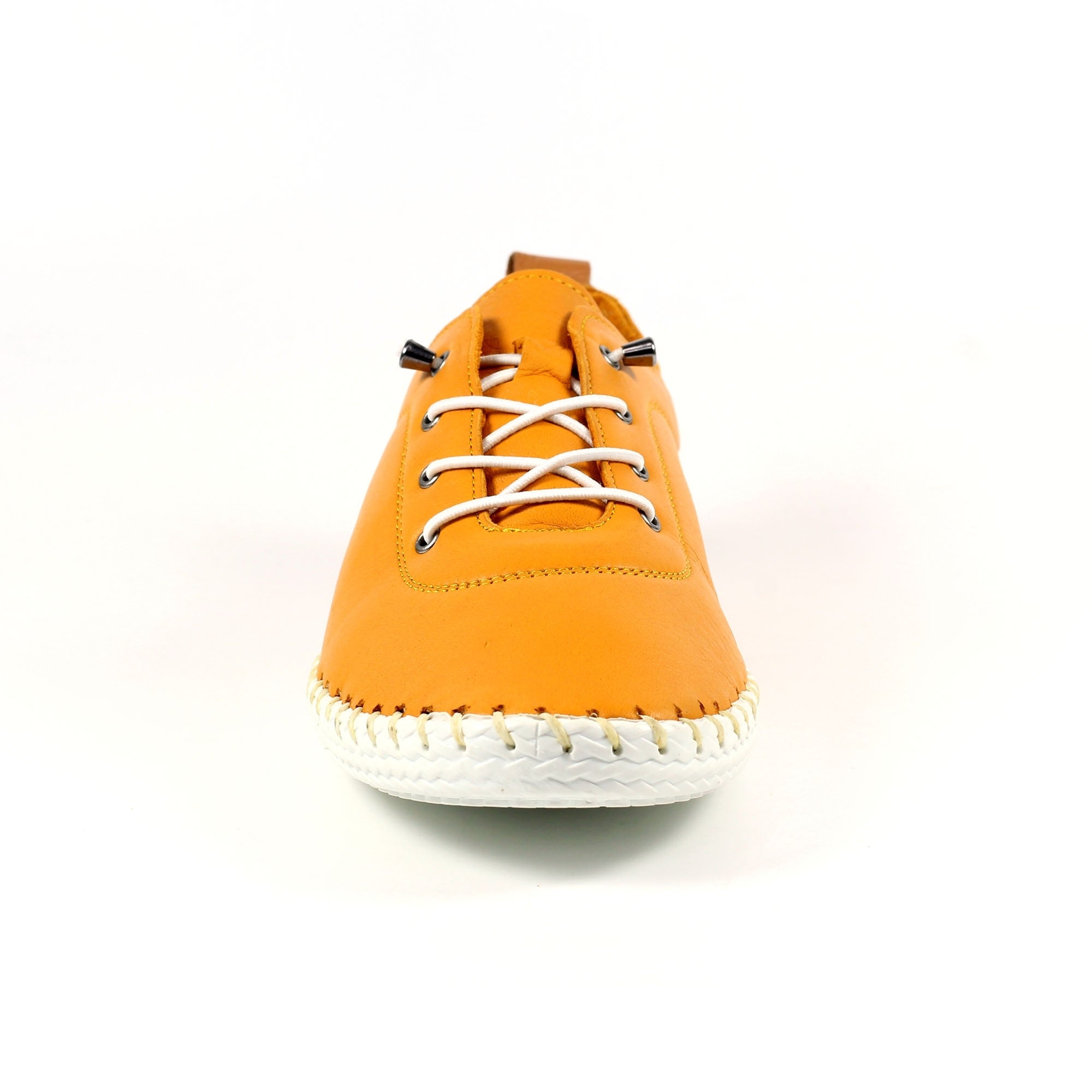 St. Ives Mustard Leather Plimsoll