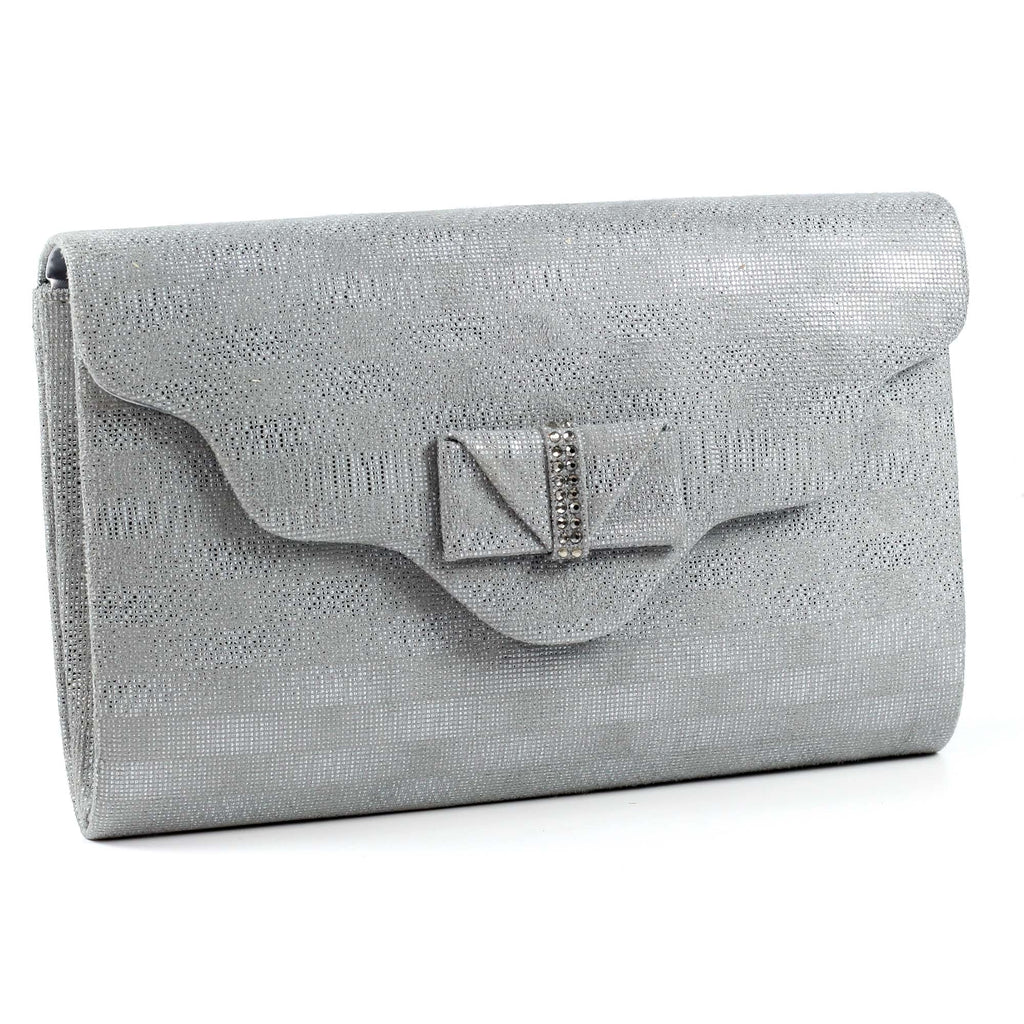 Mira Pewter Clutch Bag