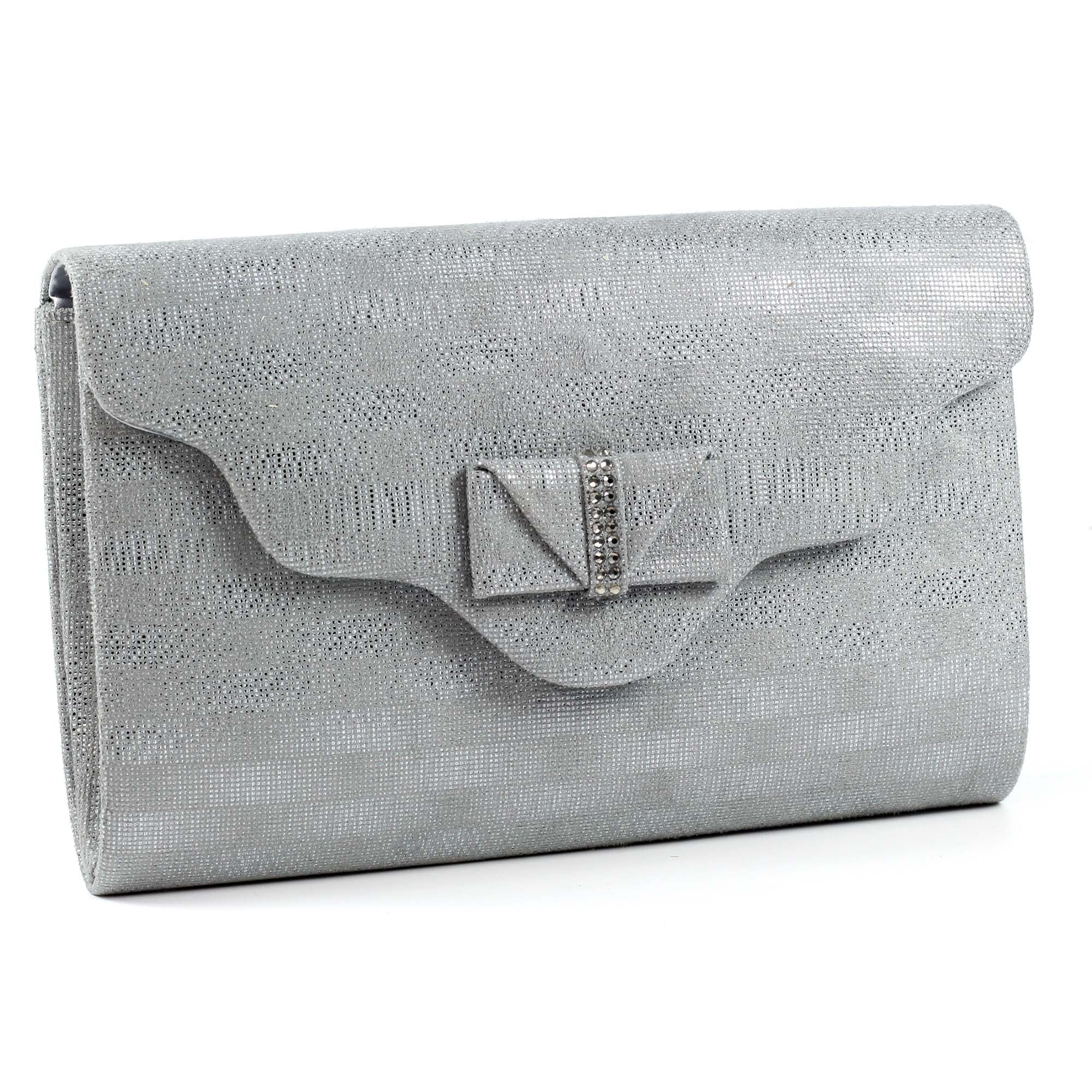 Mira Pewter Clutch Bag