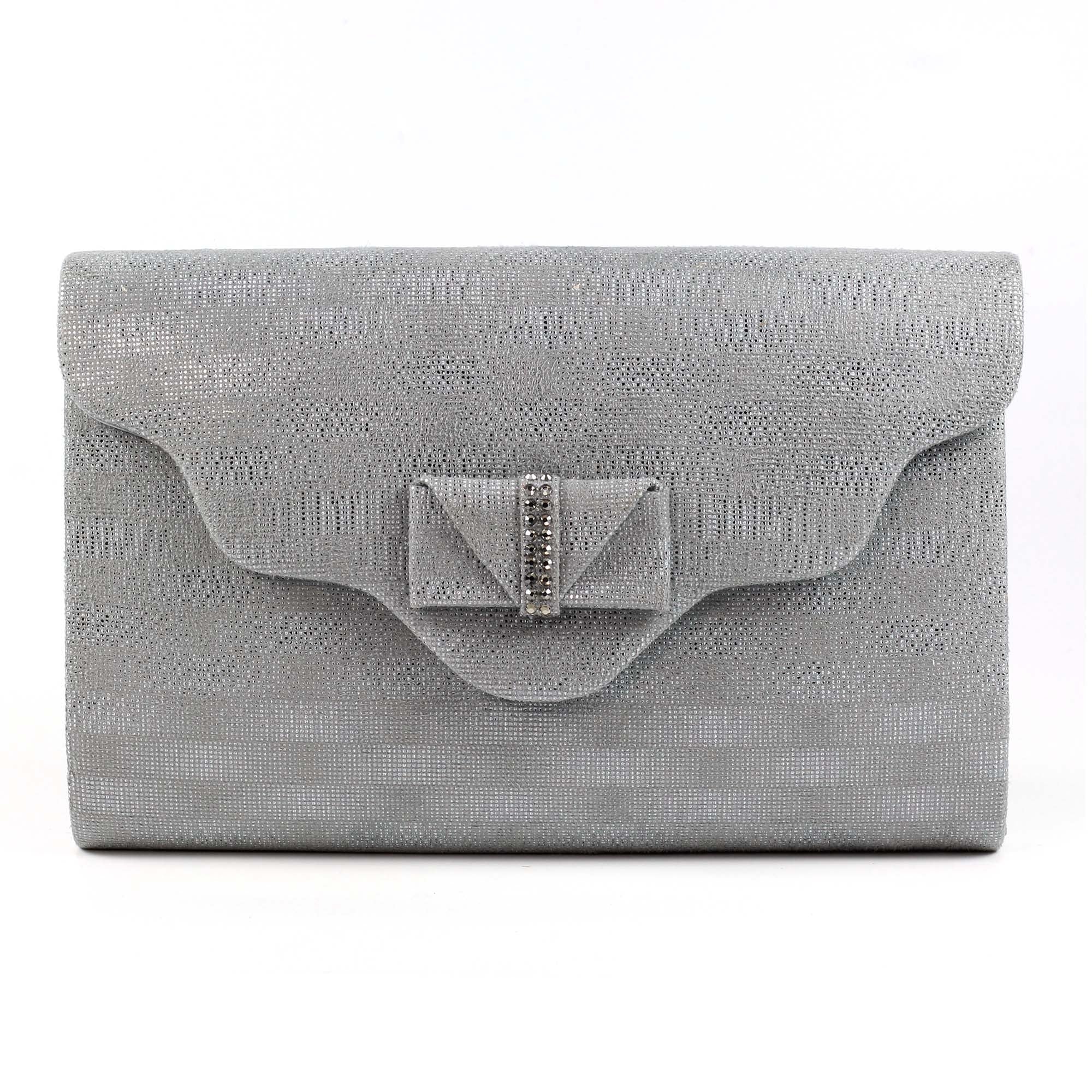 Mira Pewter Clutch Bag