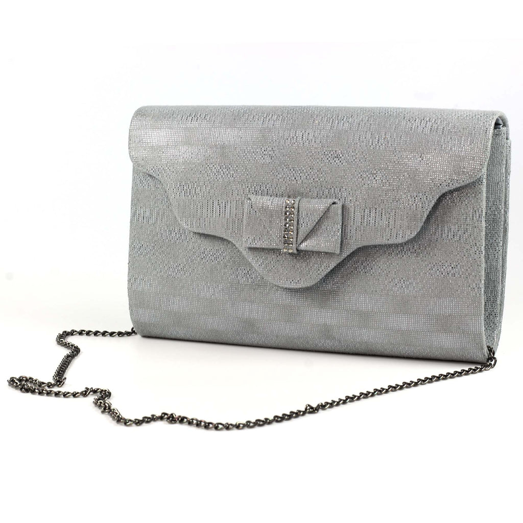 Mira Pewter Clutch Bag