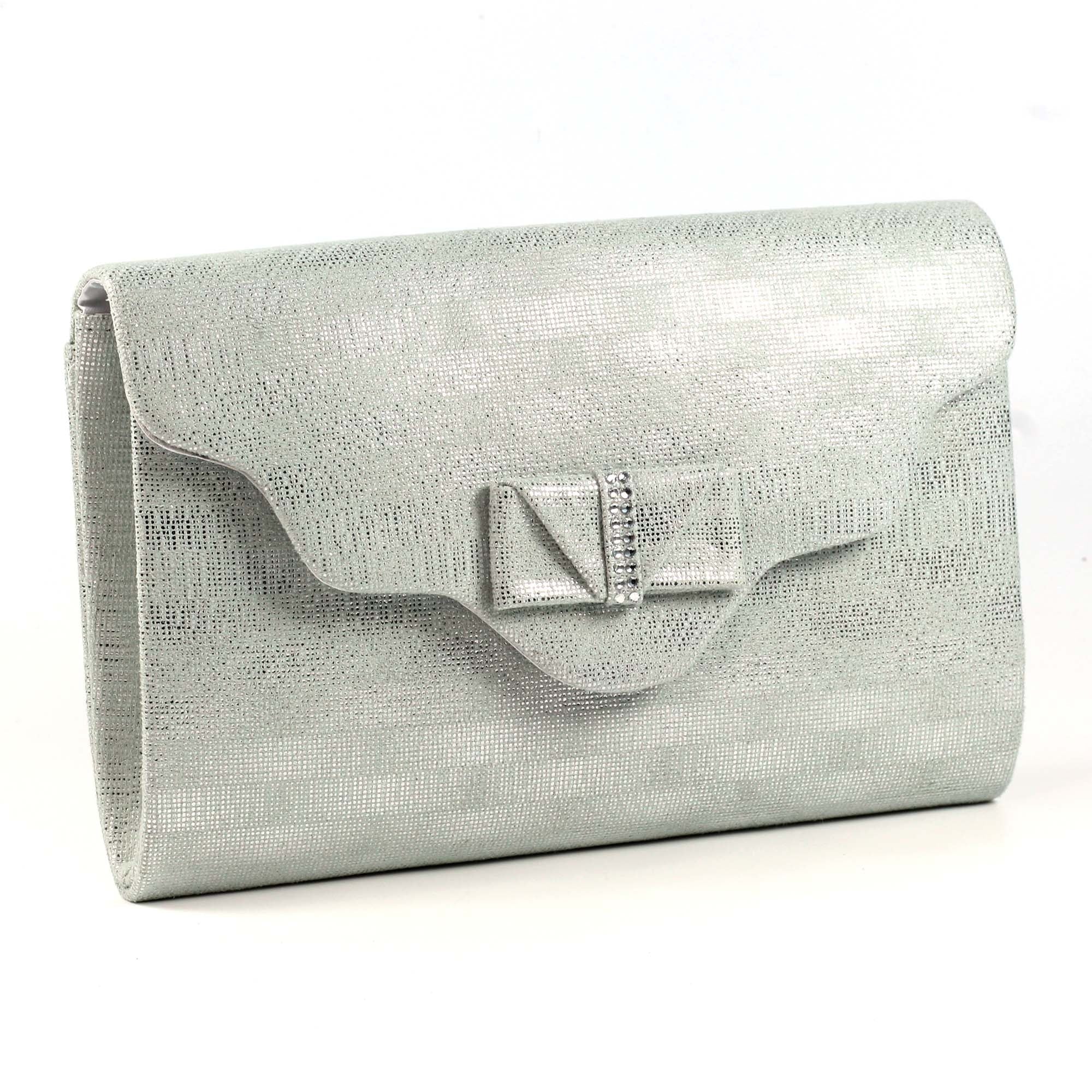 Mira Silver Clutch Bag