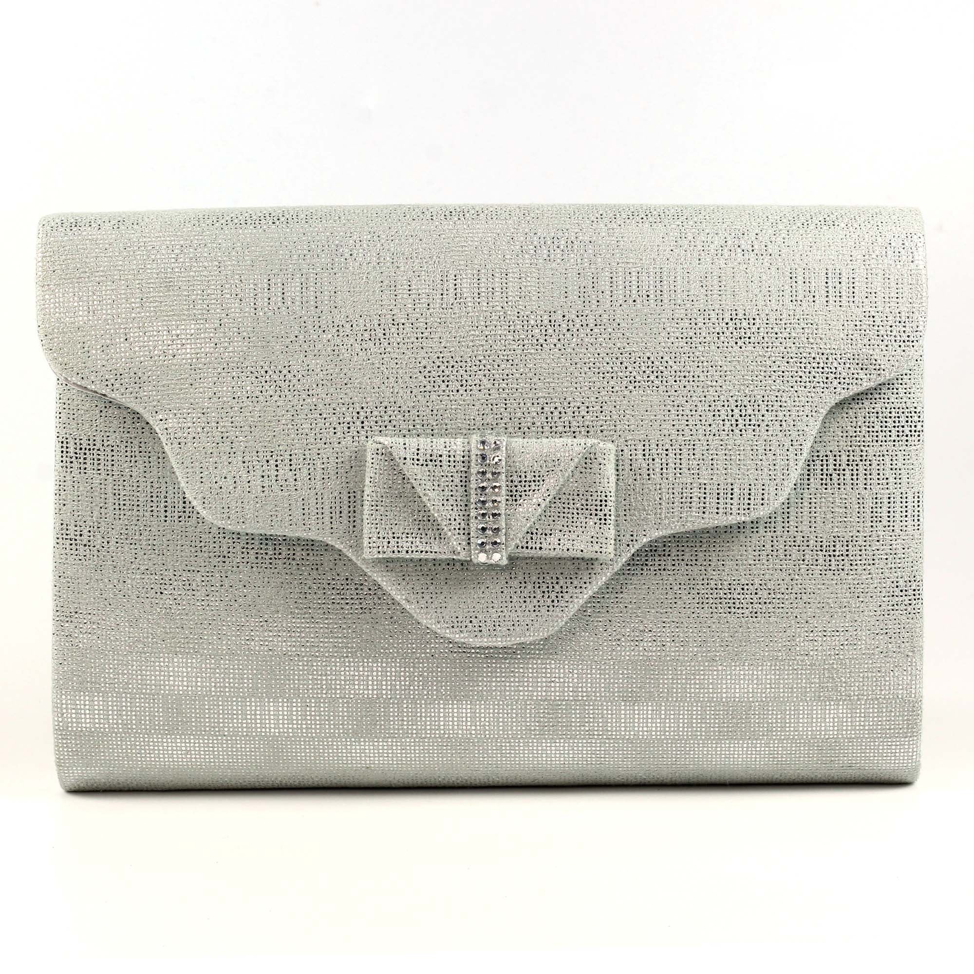 Mira Silver Clutch Bag