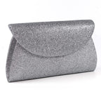 Sariyah Pewter Glitter Clutch Bag