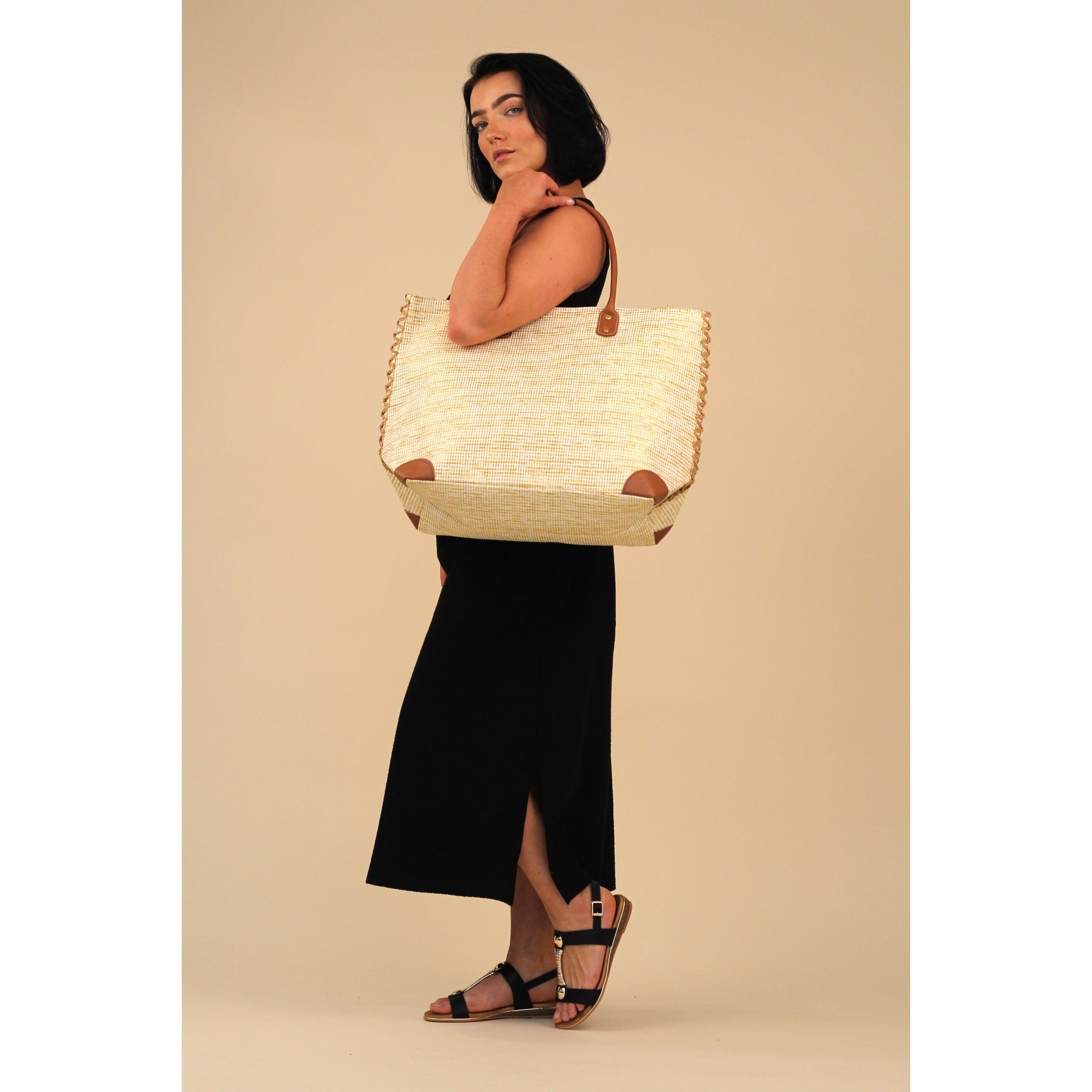Bryon Metallic Beach Bag