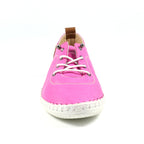 St. Ives Fuchsia Leather Plimsoll