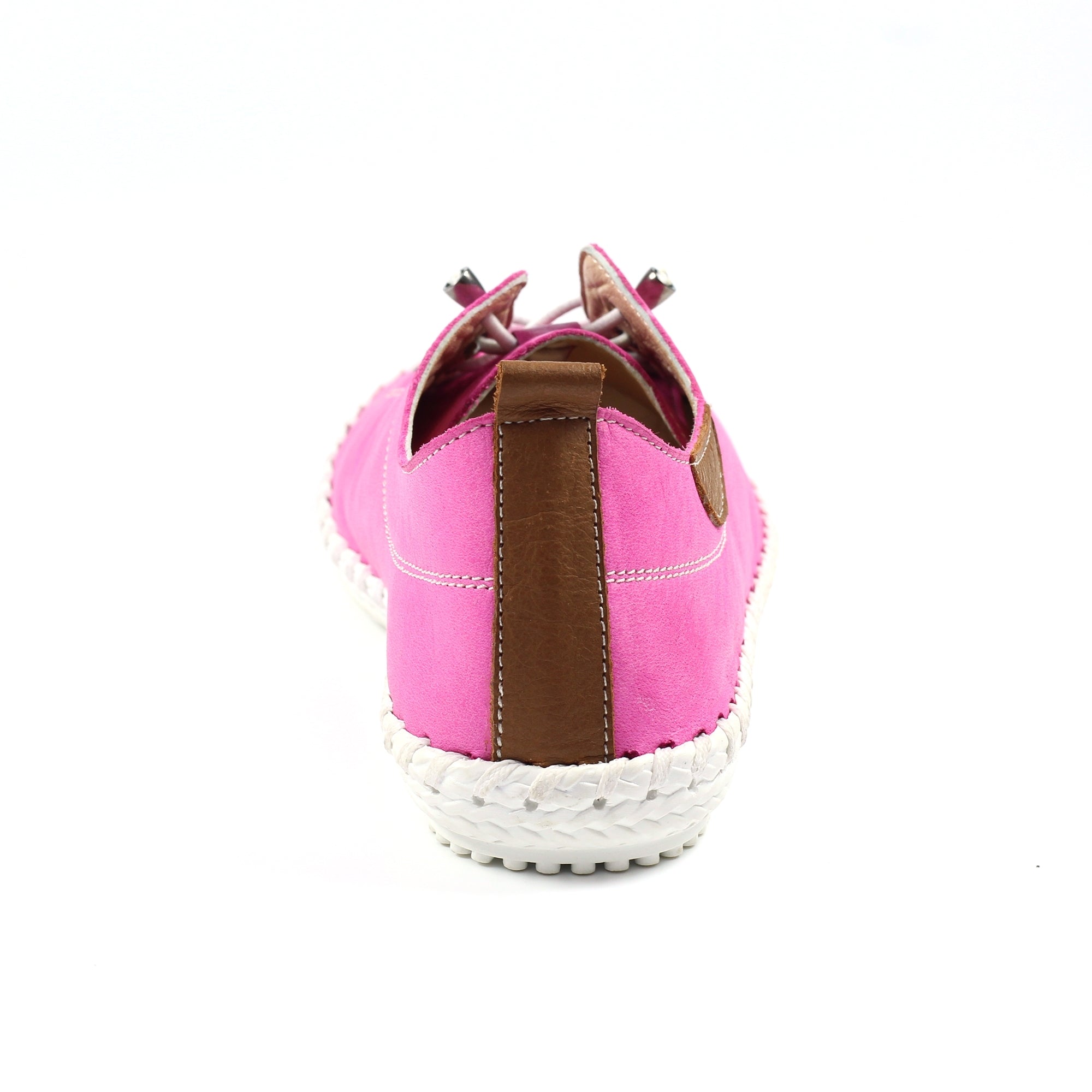 St. Ives Fuchsia Leather Plimsoll