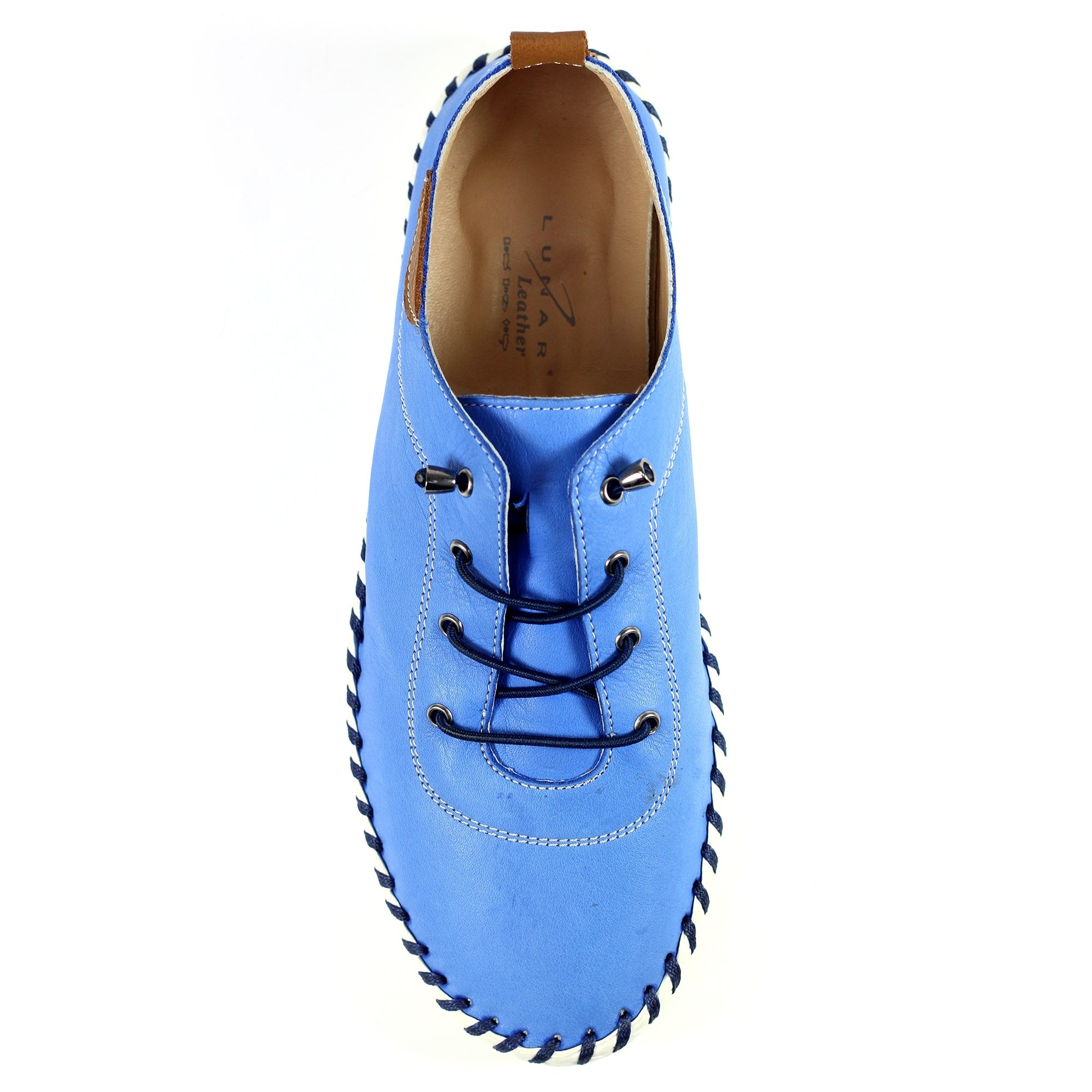 St. Ives Cobalt Blue Leather Plimsoll