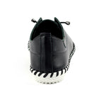 St. Ives Black Leather Plimsoll