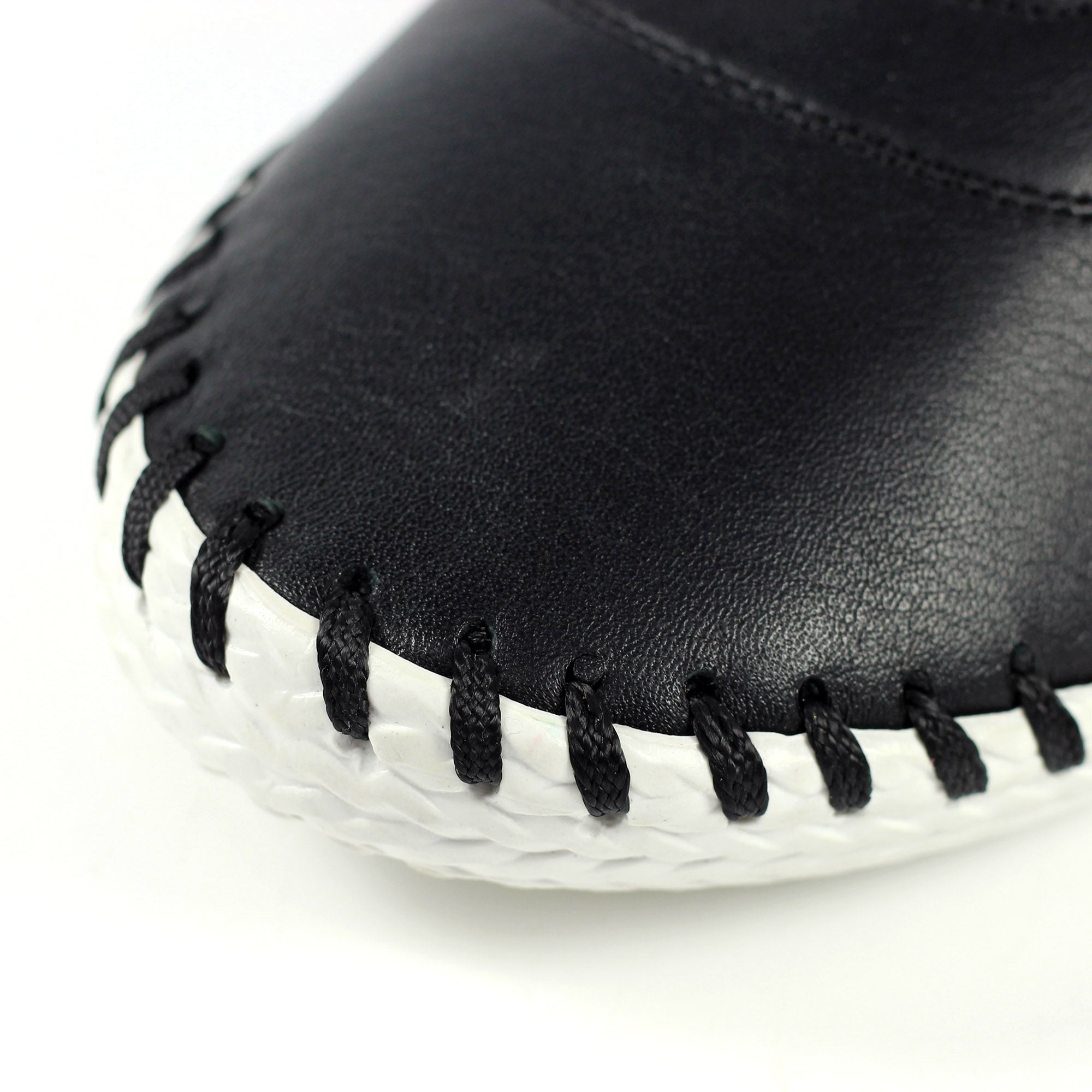 St. Ives Black Leather Plimsoll