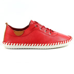 St. Ives Red Leather Plimsoll