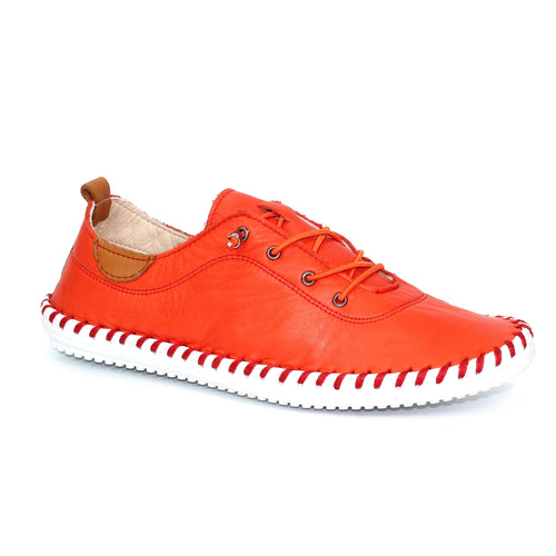 St. Ives Orange Leather Plimsoll