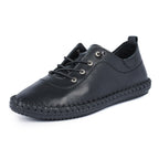 St. Ives Black Sole Leather Plimsoll
