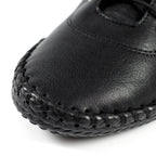 St. Ives Black Sole Leather Plimsoll