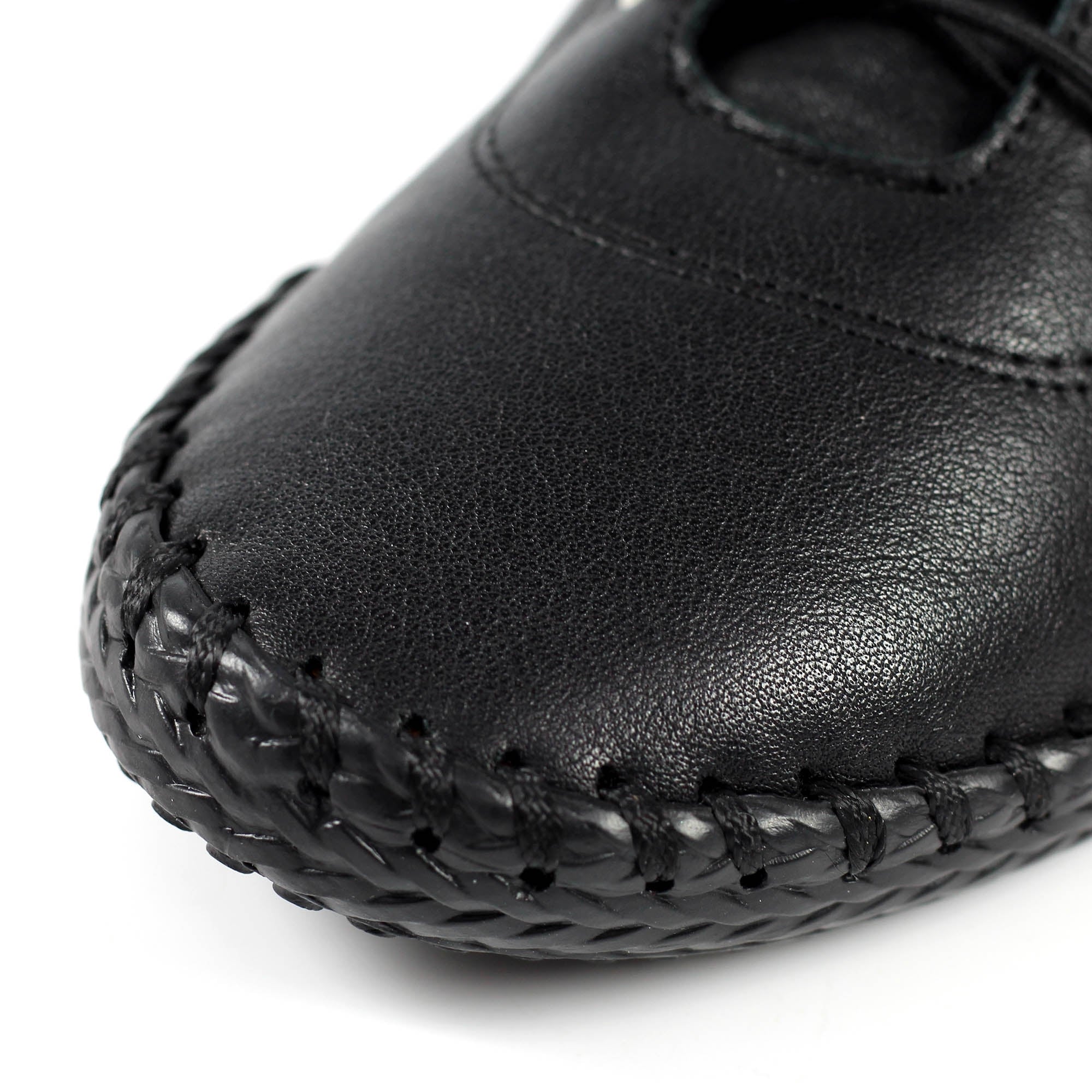 St. Ives Black Sole Leather Plimsoll