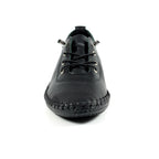 St. Ives Black Sole Leather Plimsoll