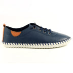 St. Ives Blue Leather Plimsoll