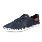 St. Ives Blue Leather Plimsoll