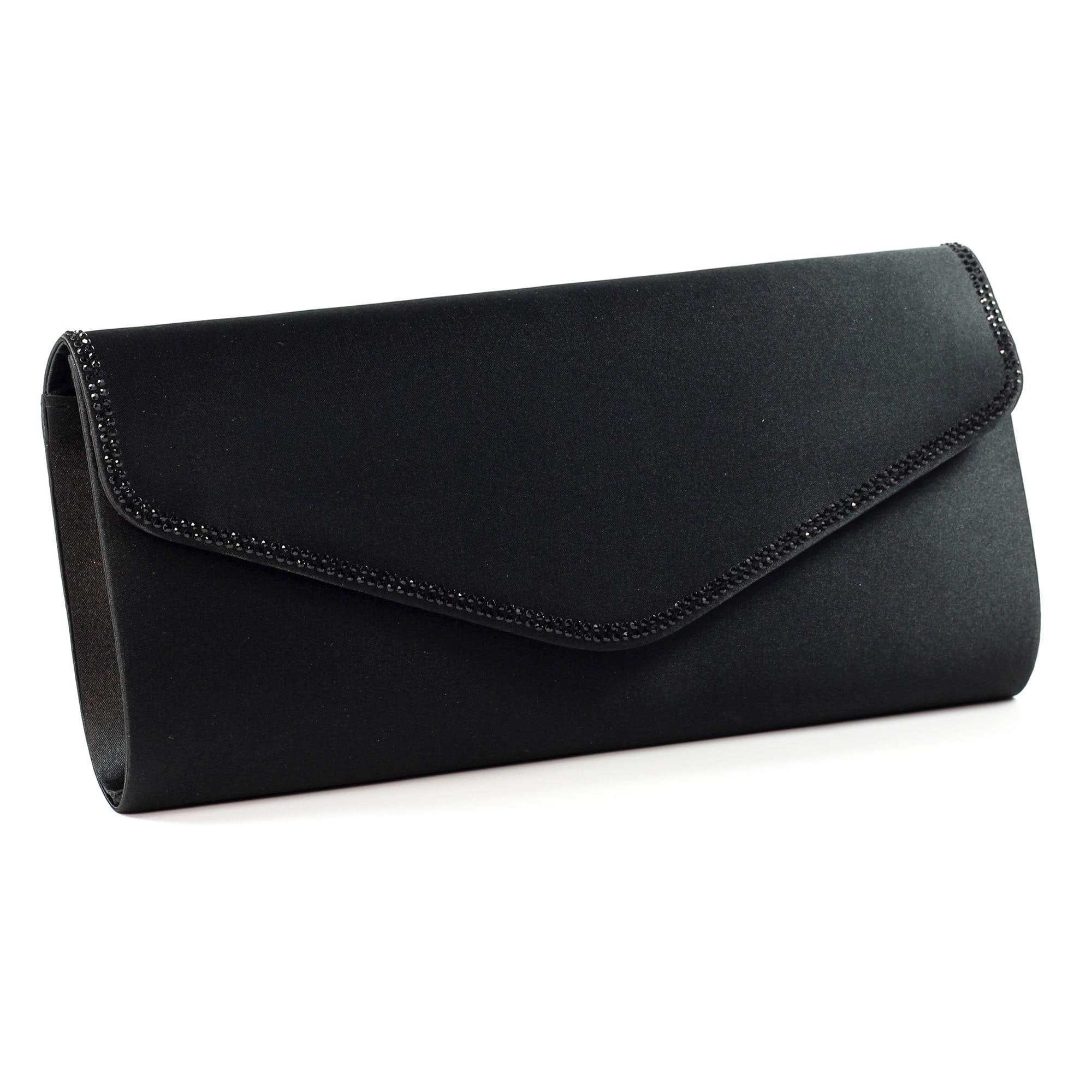 Janelle Black Satin Bag