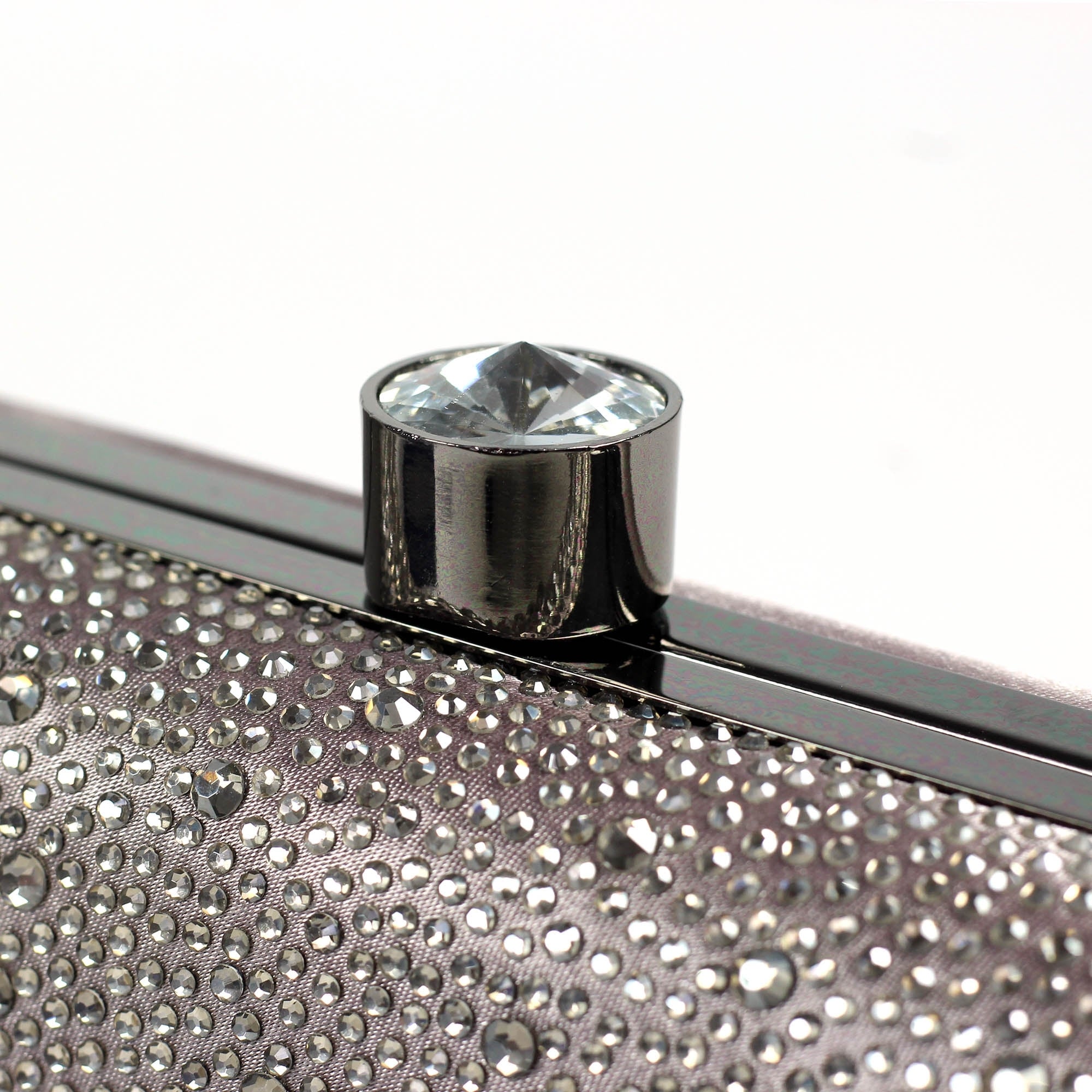 Regal / Rubiya Dark Grey Gemstone Clutch