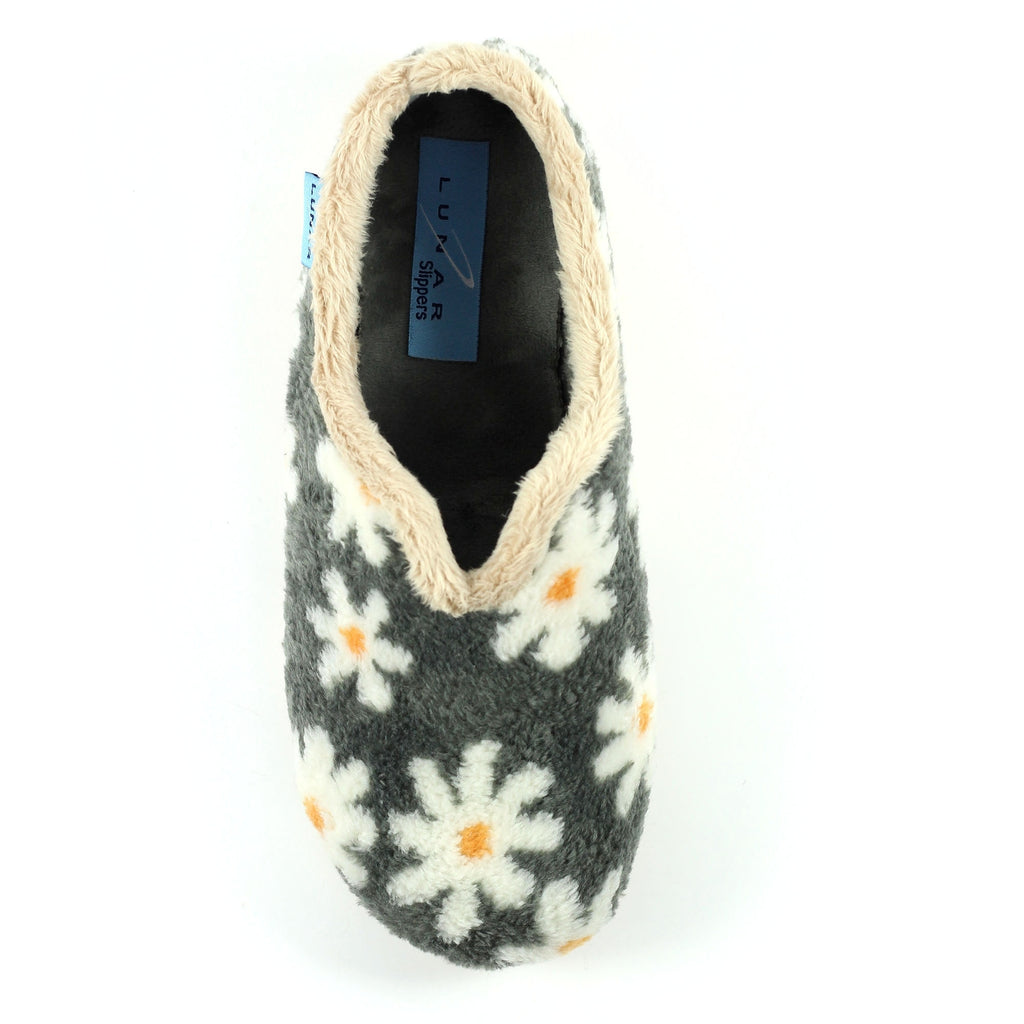 Daisy Grey Flower Slipper