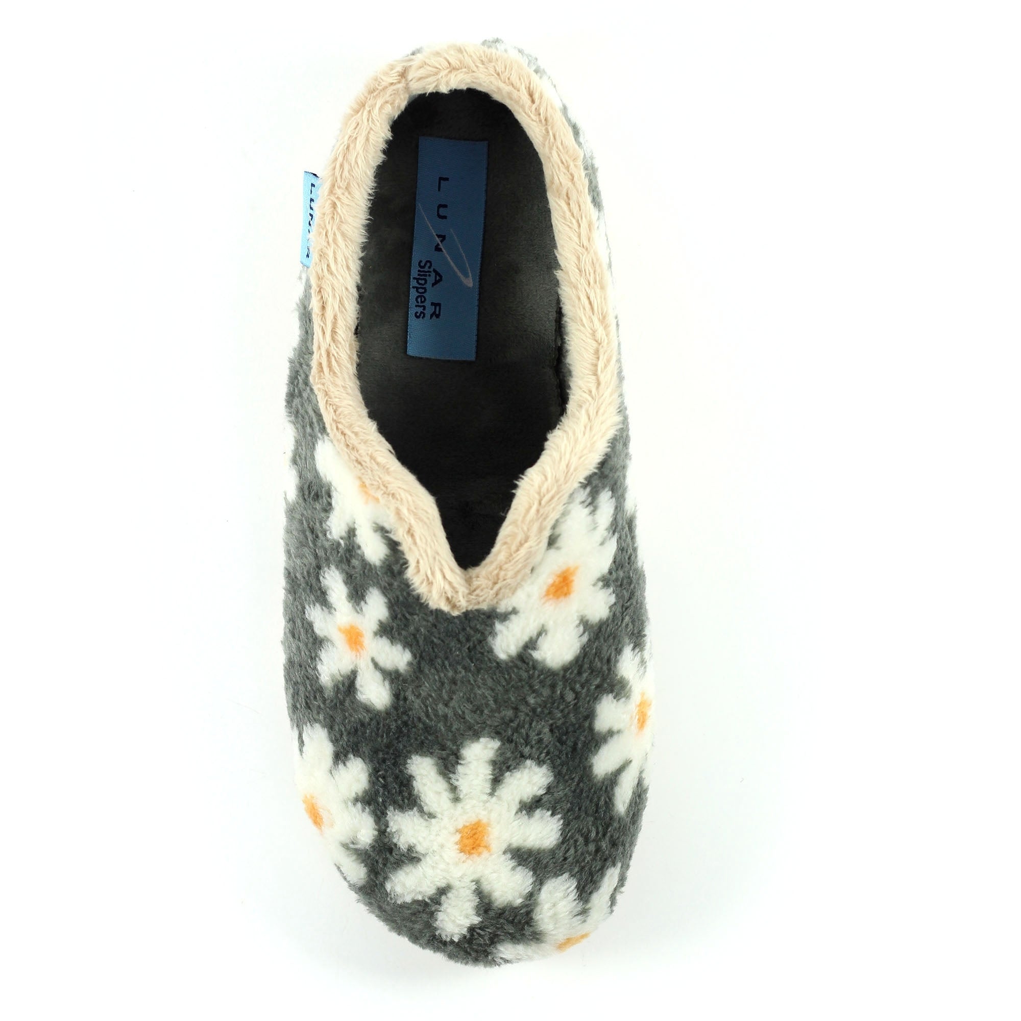 Daisy Grey Flower Slipper