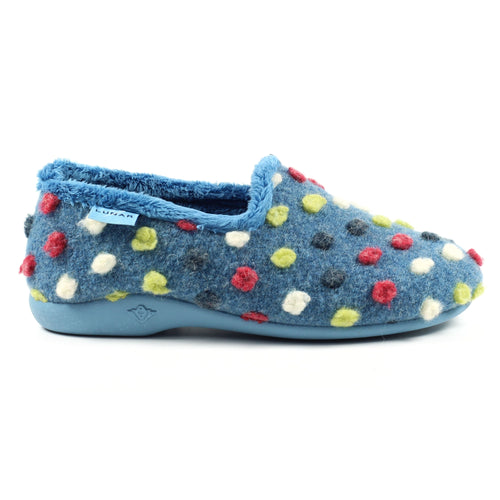 Helix Mid Blue Polka Dot Slipper